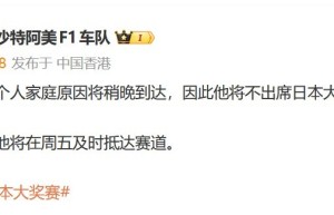 阿隆索因孩子出生推迟抵达日本大奖赛，将缺席媒体活动